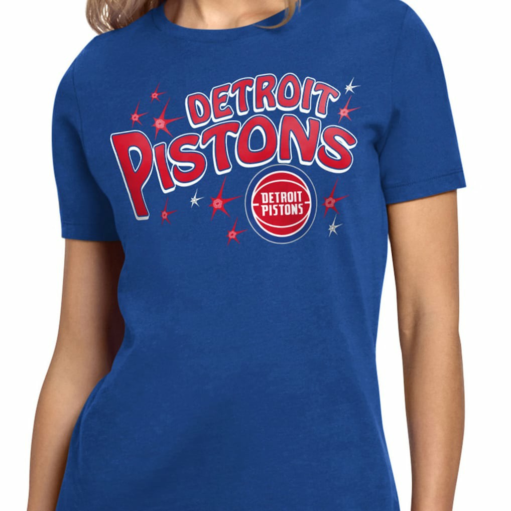 Detroit Pistons Starter Women's Fireworks T-Shirt sale - Blue outlet