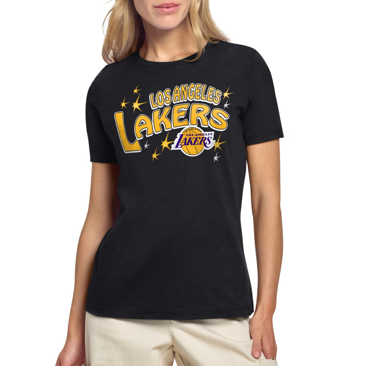 Los Angeles Lakers Starter Women's Fireworks T-Shirt - Black cheap