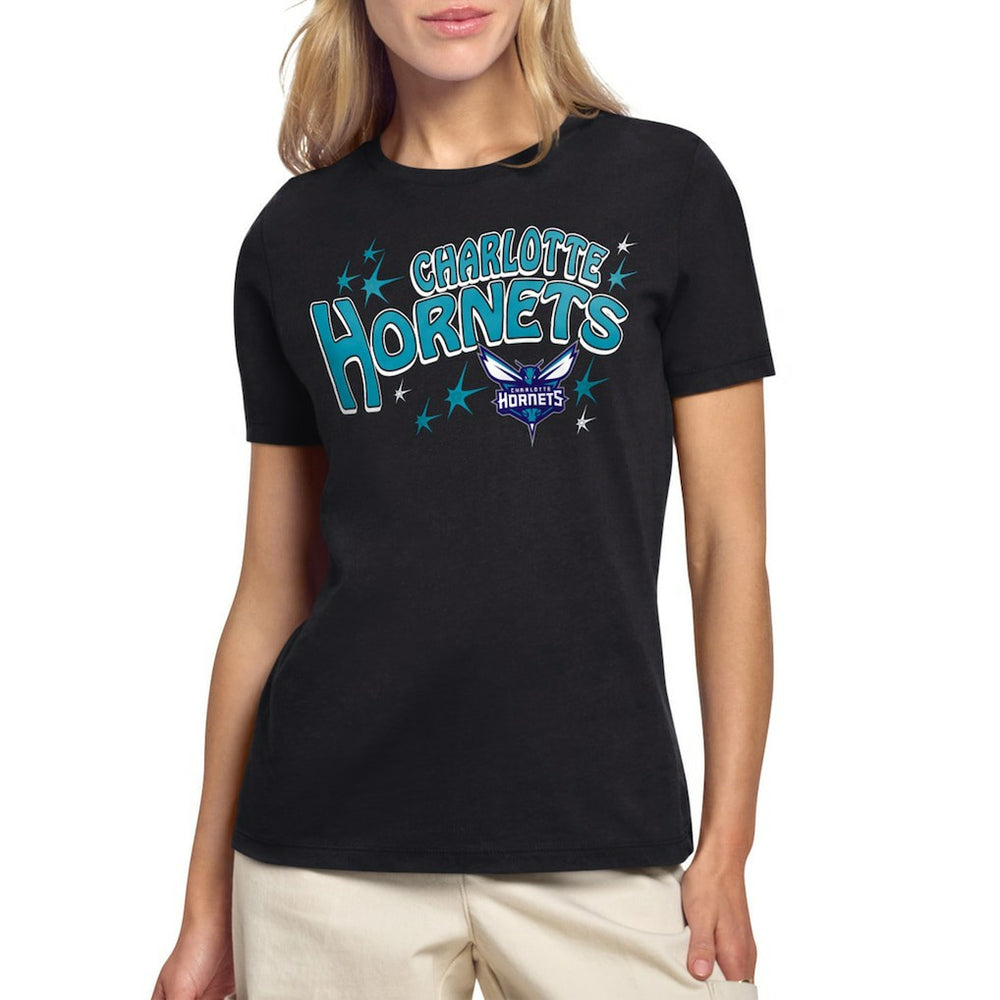 Charlotte Hornets Starter Women's Fireworks T-Shirt - Black for sale