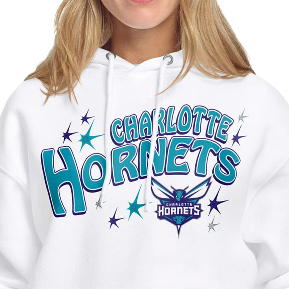 Charlotte Hornets Starter Women's Fireworks Fleece Hoodie - White sale