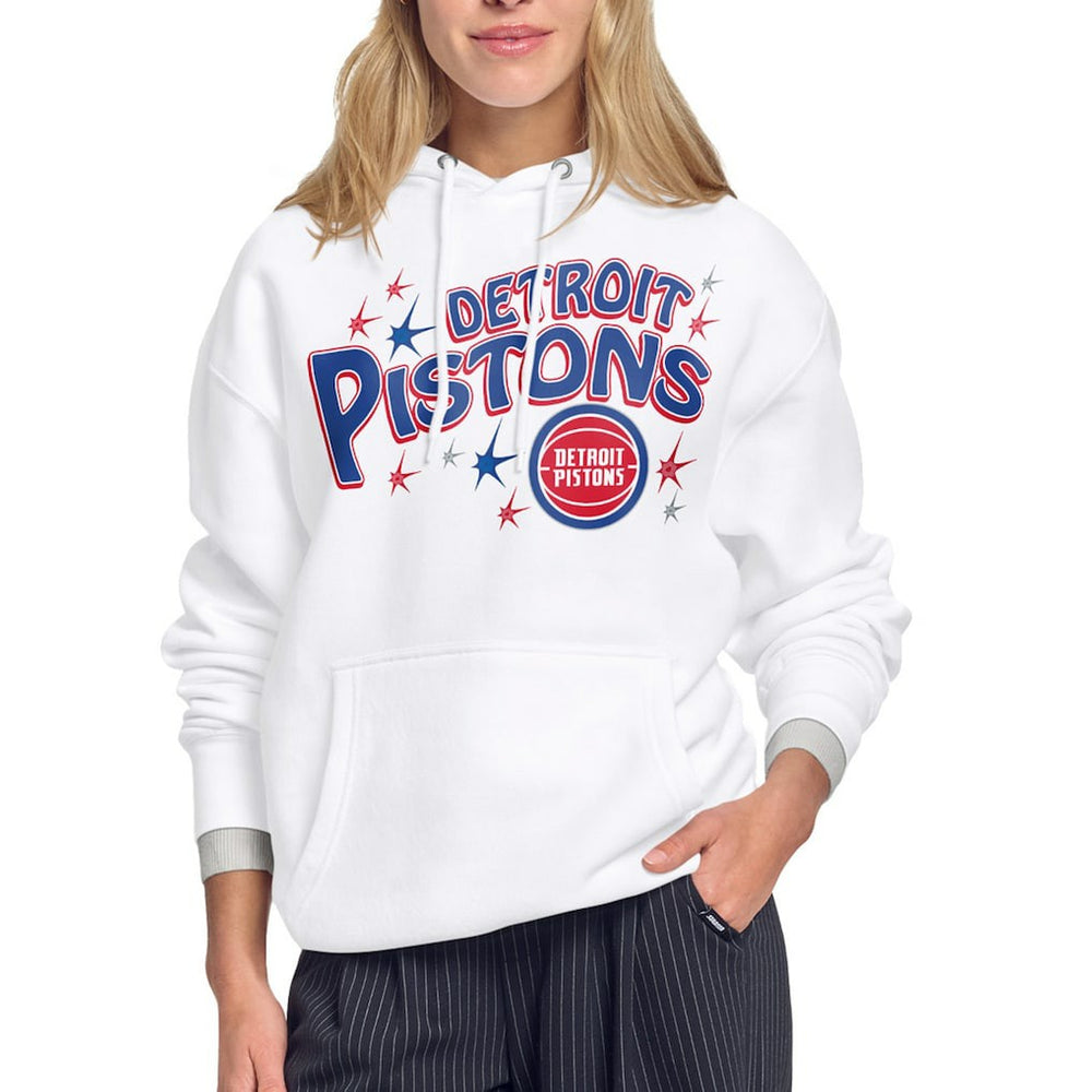 Detroit Pistons Starter Women's Fireworks Fleece Hoodie sale - White shop