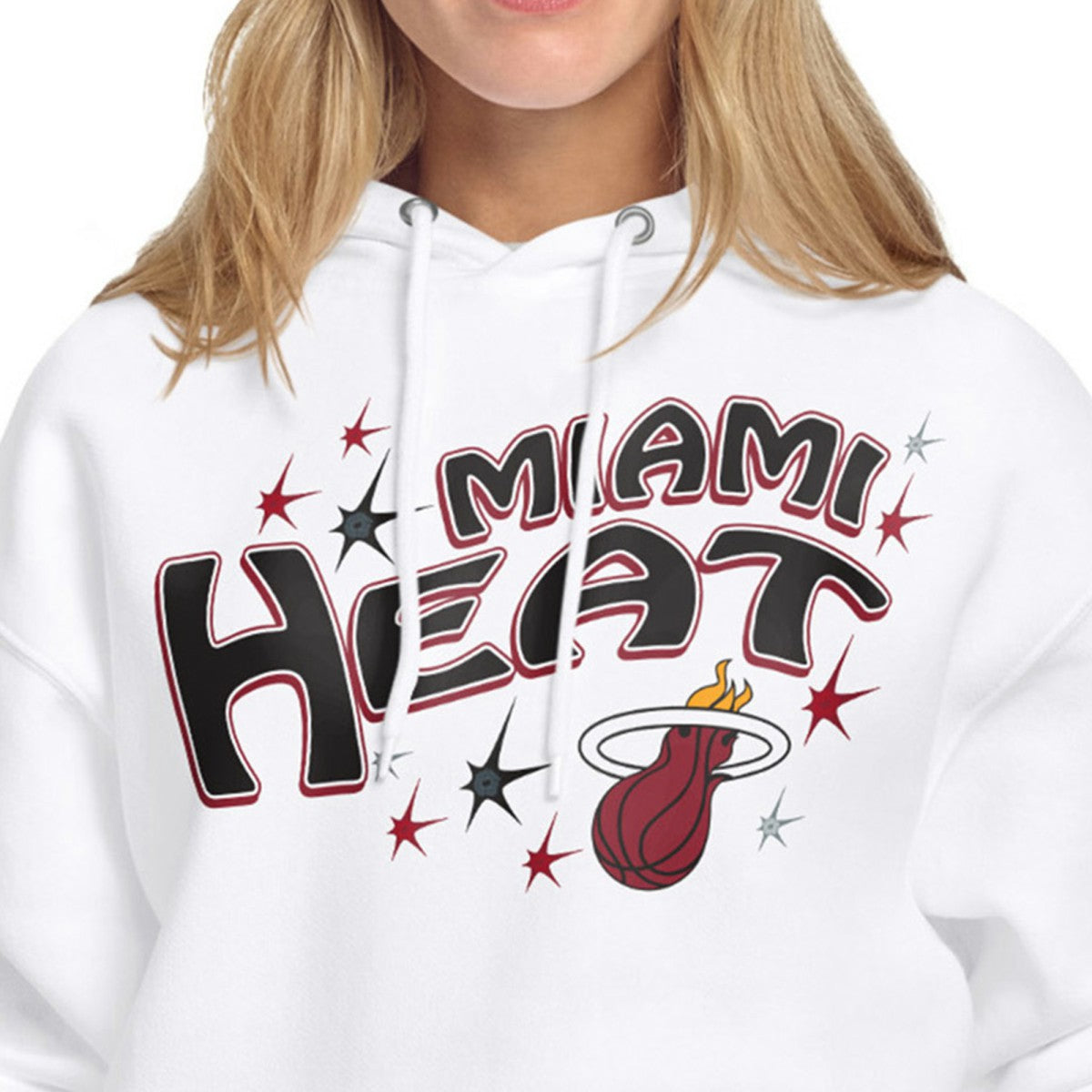 Miami Heat Starter Women's Fireworks Fleece Hoodie - White shop