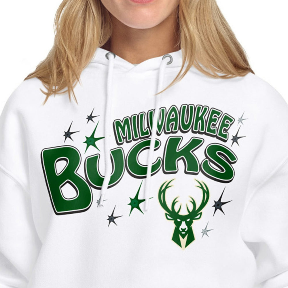 Milwaukee Bucks Starter Women's Fireworks Fleece Hoodie - White online
