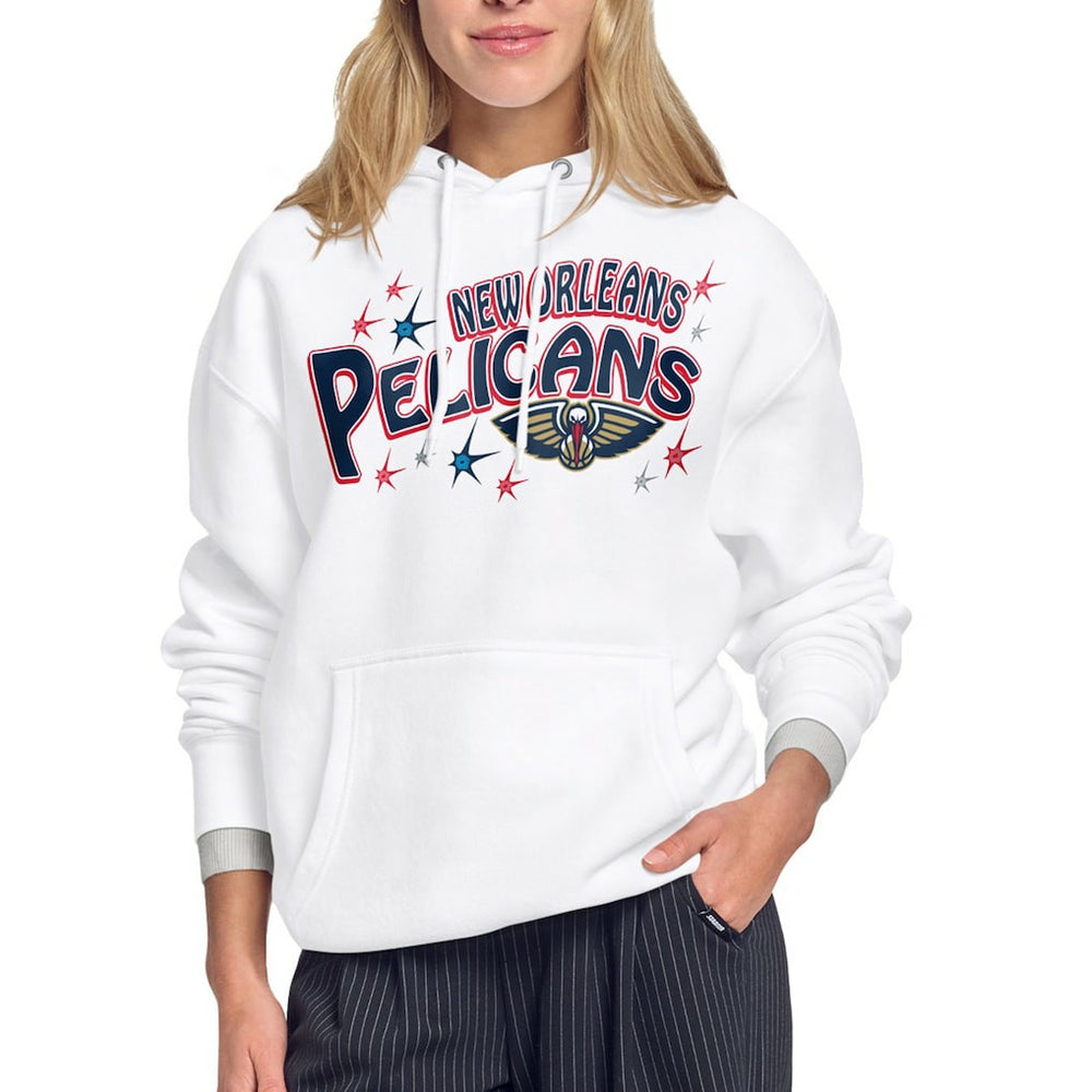 New Orleans Pelicans Starter Women's Fireworks Fleece Hoodie - White sale