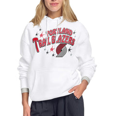 Portland Trail Blazers Starter Women's Fireworks Fleece Hoodie - White shop