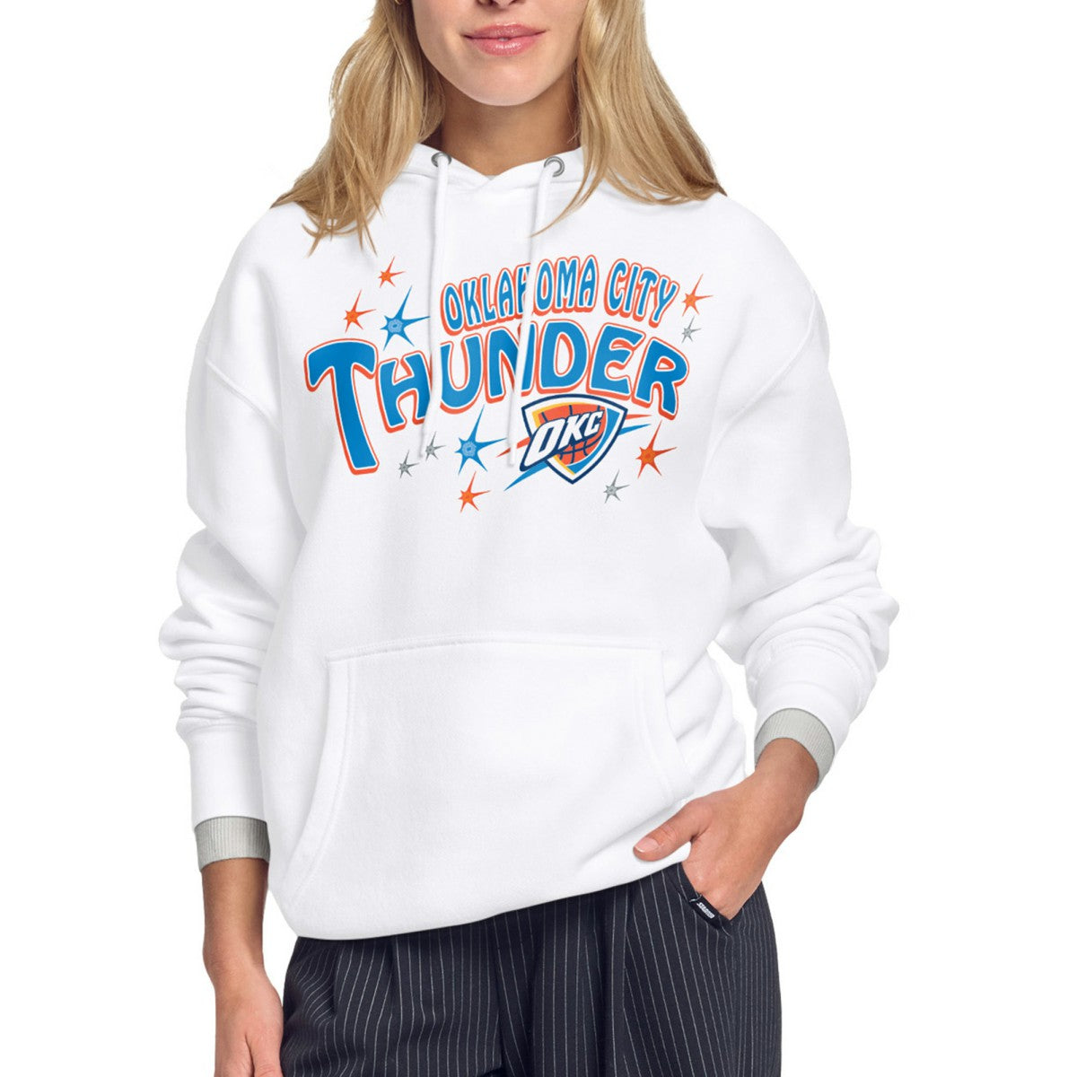 Oklahoma City Thunder Starter Women's Fireworks Fleece Hoodie - White discount