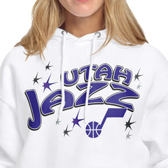Utah Jazz Starter Women's Fireworks Fleece Hoodie - White discount