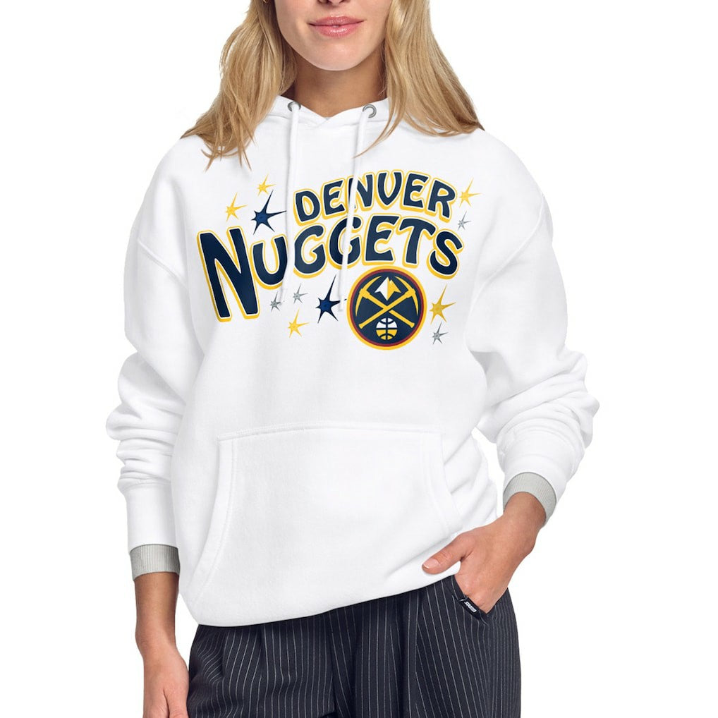 Denver Nuggets Starter Women's Fireworks Fleece Hoodie sale - White on sale