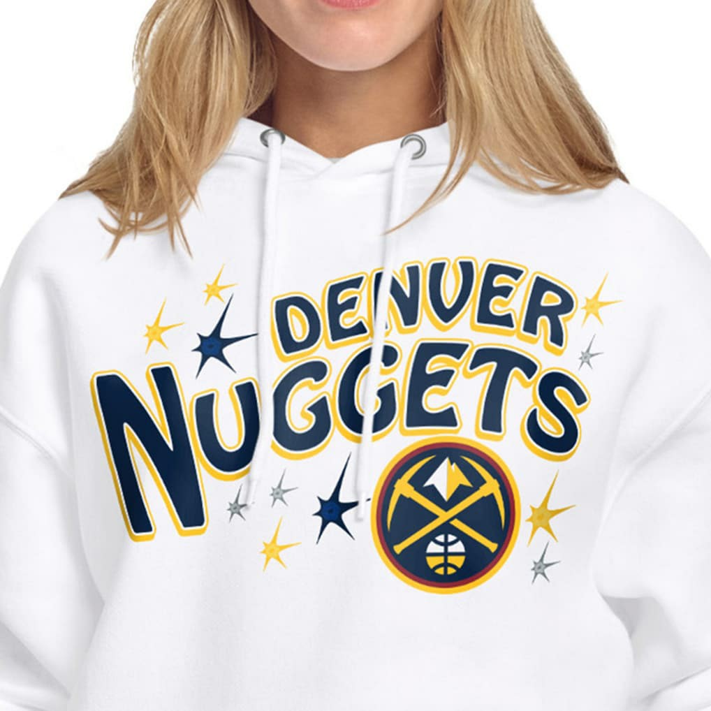 Denver Nuggets Starter Women's Fireworks Fleece Hoodie sale - White on sale