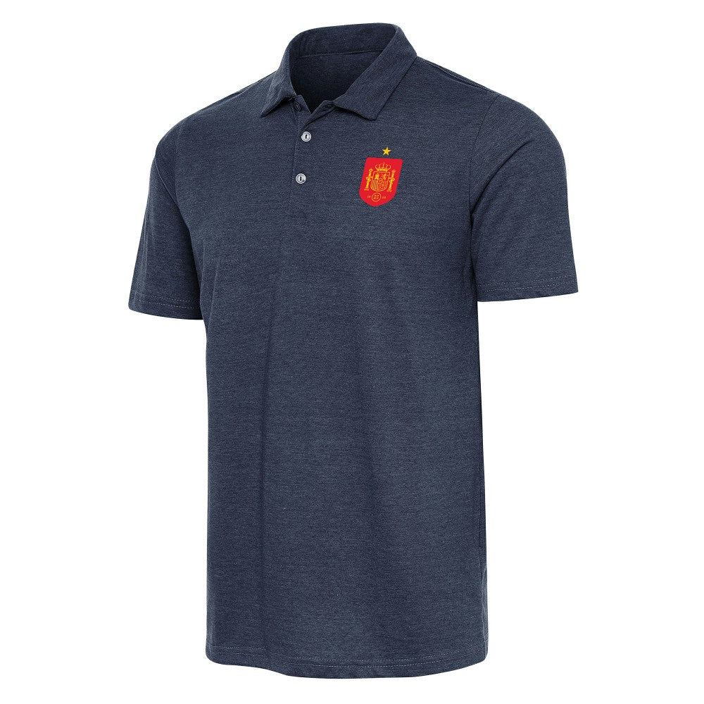 Spain National Team Antigua Peak Polo - Heather Navy on sale