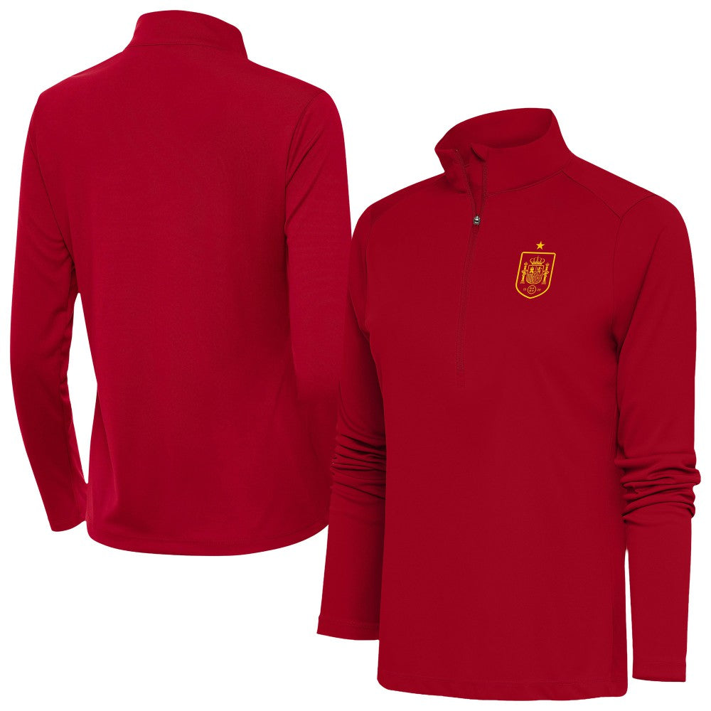 Spain National Team Antigua Women's Statement Half-Zip Pullover - Red for sale