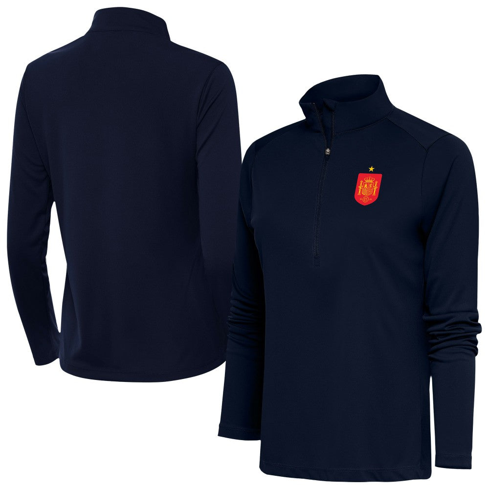Spain National Team Antigua Women's Statement Half-Zip Pullover - Navy on sale