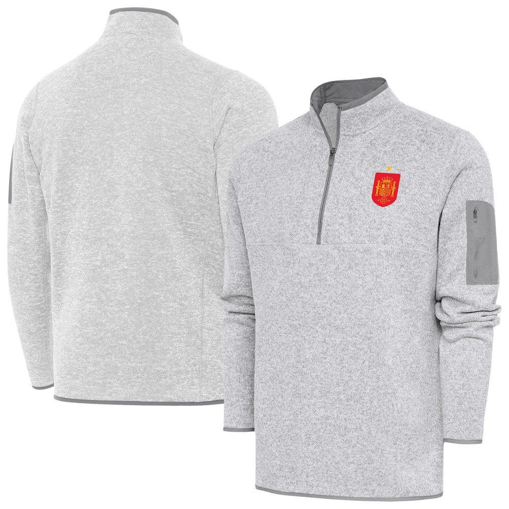 Spain National Team Antigua Elevate Quarter-Zip Pullover - Heather Gray discount