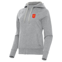 Spain National Team Antigua Women's Takeover Fleece Raglan Full-Zip Hoodie - Heather Gray sale