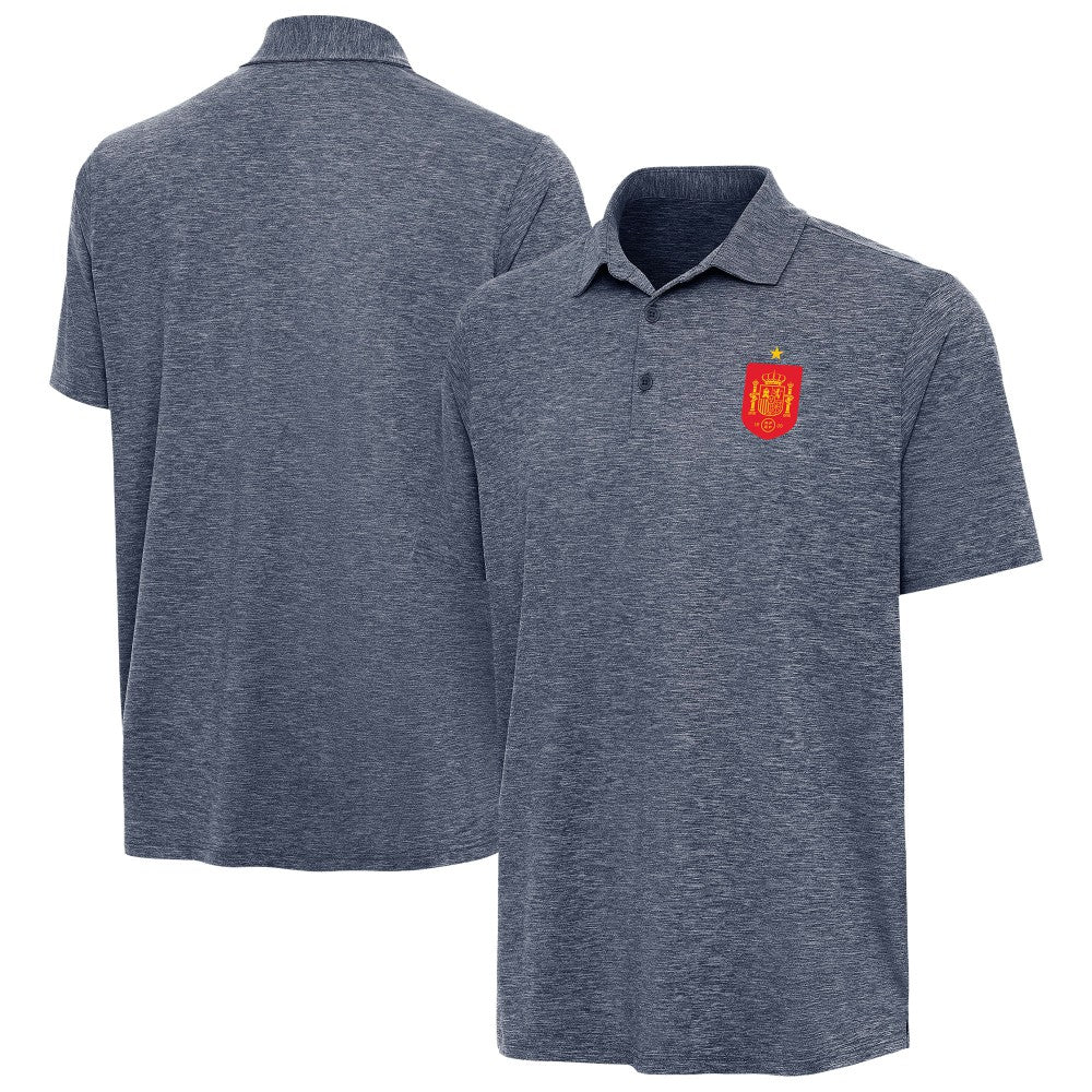 Spain National Team Antigua Triple Shot Polo - Heather Navy discount