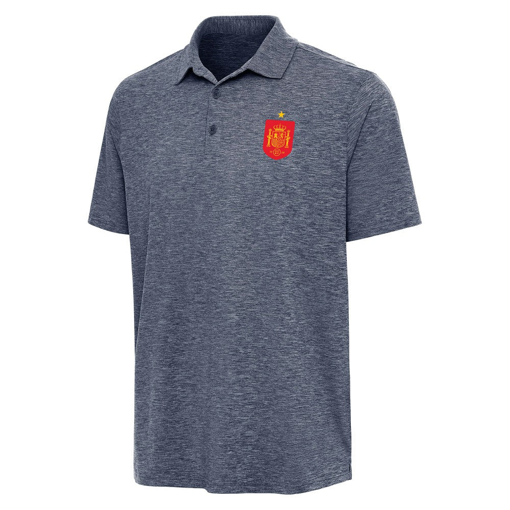 Spain National Team Antigua Triple Shot Polo - Heather Navy discount