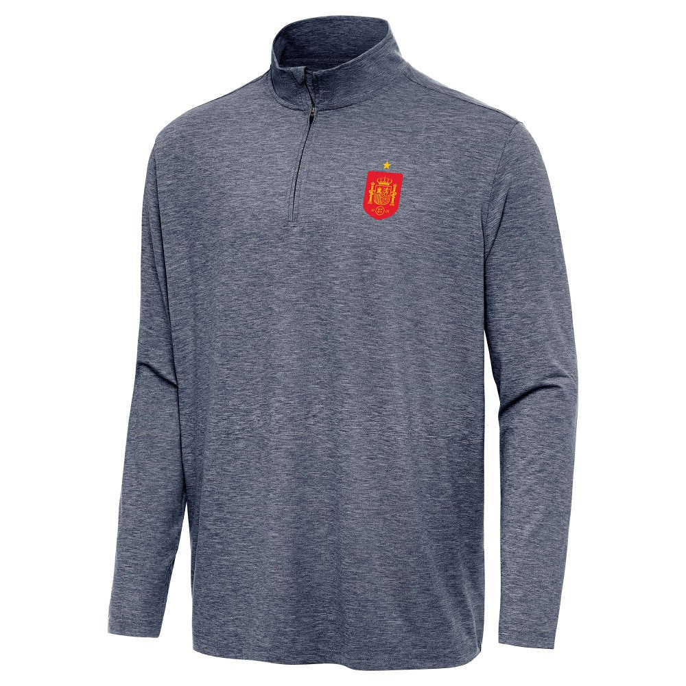 Spain National Team Antigua Masters Quarter-Zip Pullover - Heather Navy cheap