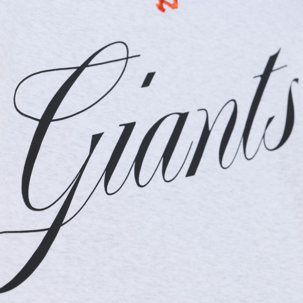 San Francisco Giants Women's Script Cropped Boxy T-Shirt - Heather Gray | Mitchell & Ness