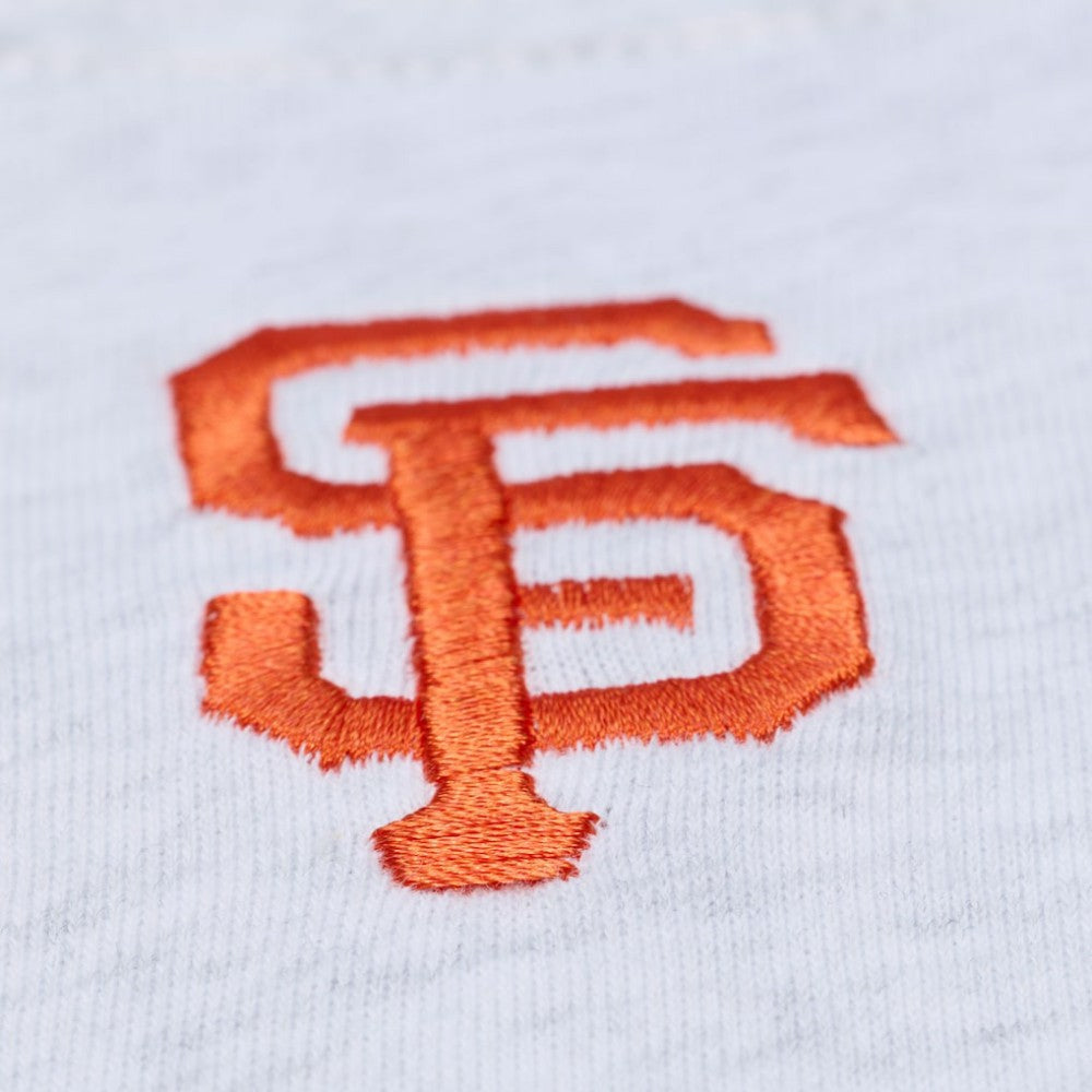 San Francisco Giants Women's Script Cropped Boxy T-Shirt - Heather Gray | Mitchell & Ness