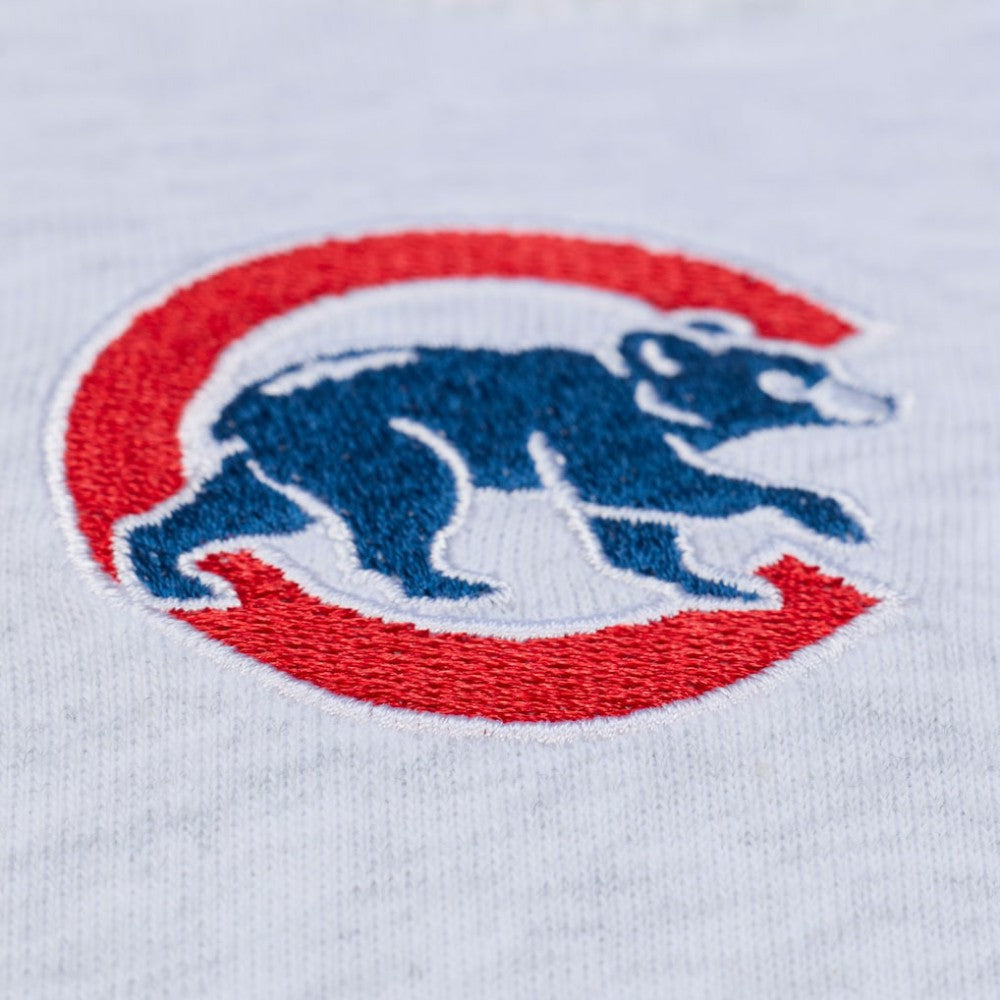 Chicago Cubs Women's Script Cropped Boxy T-Shirt - Heather Gray | Mitchell & Ness