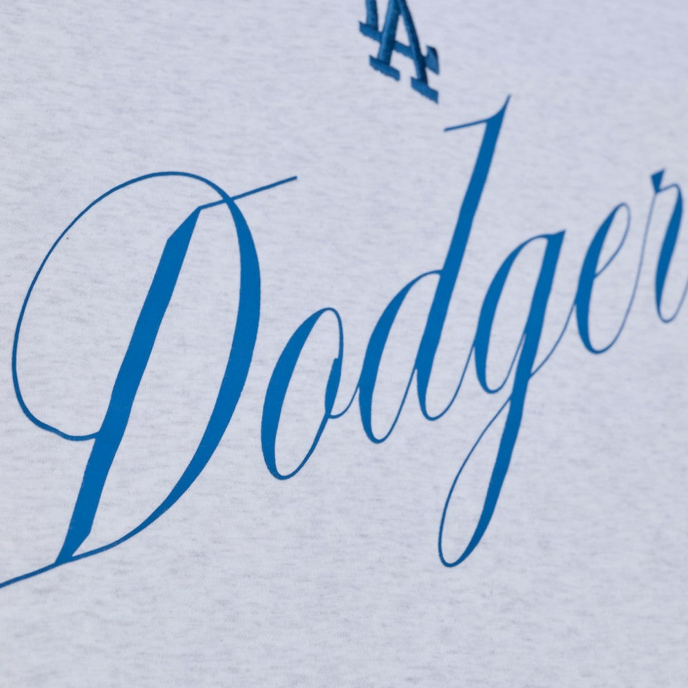 Los Angeles Dodgers Women's Script Cropped Boxy T-Shirt - Heather Gray | Mitchell & Ness