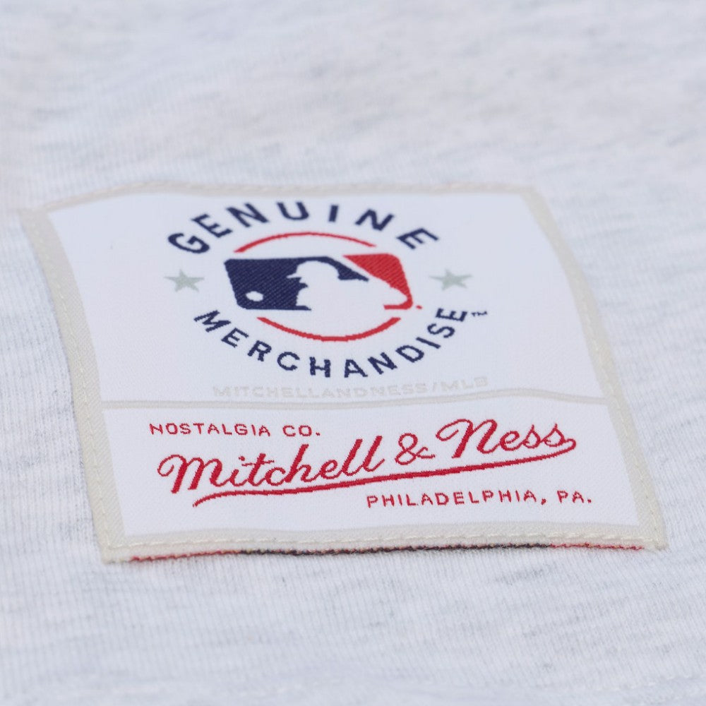 Atlanta Braves Women's Script Cropped Boxy T-Shirt - Heather Gray | Mitchell & Ness