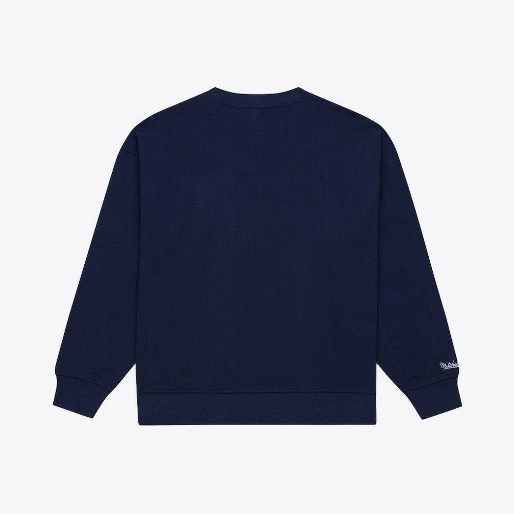Atlanta Braves Women's Script Sweatshirt - Navy | Mitchell & Ness