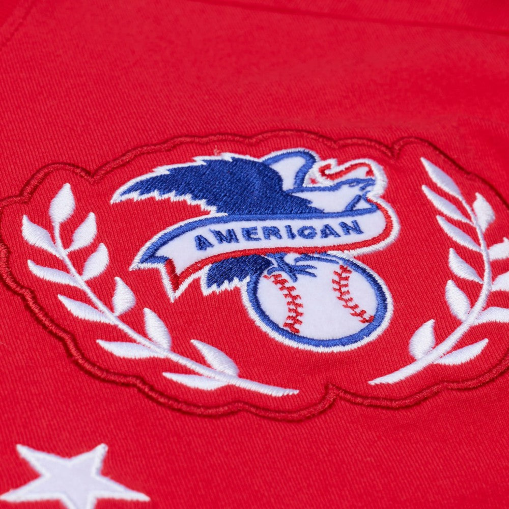 Los Angeles Angels Women's Pep Rally Cropped Boxy T-Shirt - Red | Mitchell & Ness