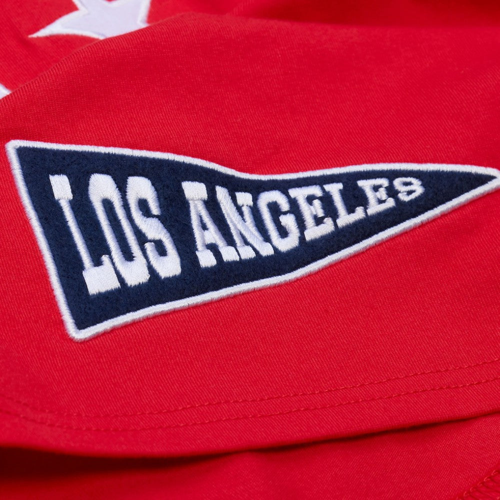 Los Angeles Angels Women's Pep Rally Cropped Boxy T-Shirt - Red | Mitchell & Ness