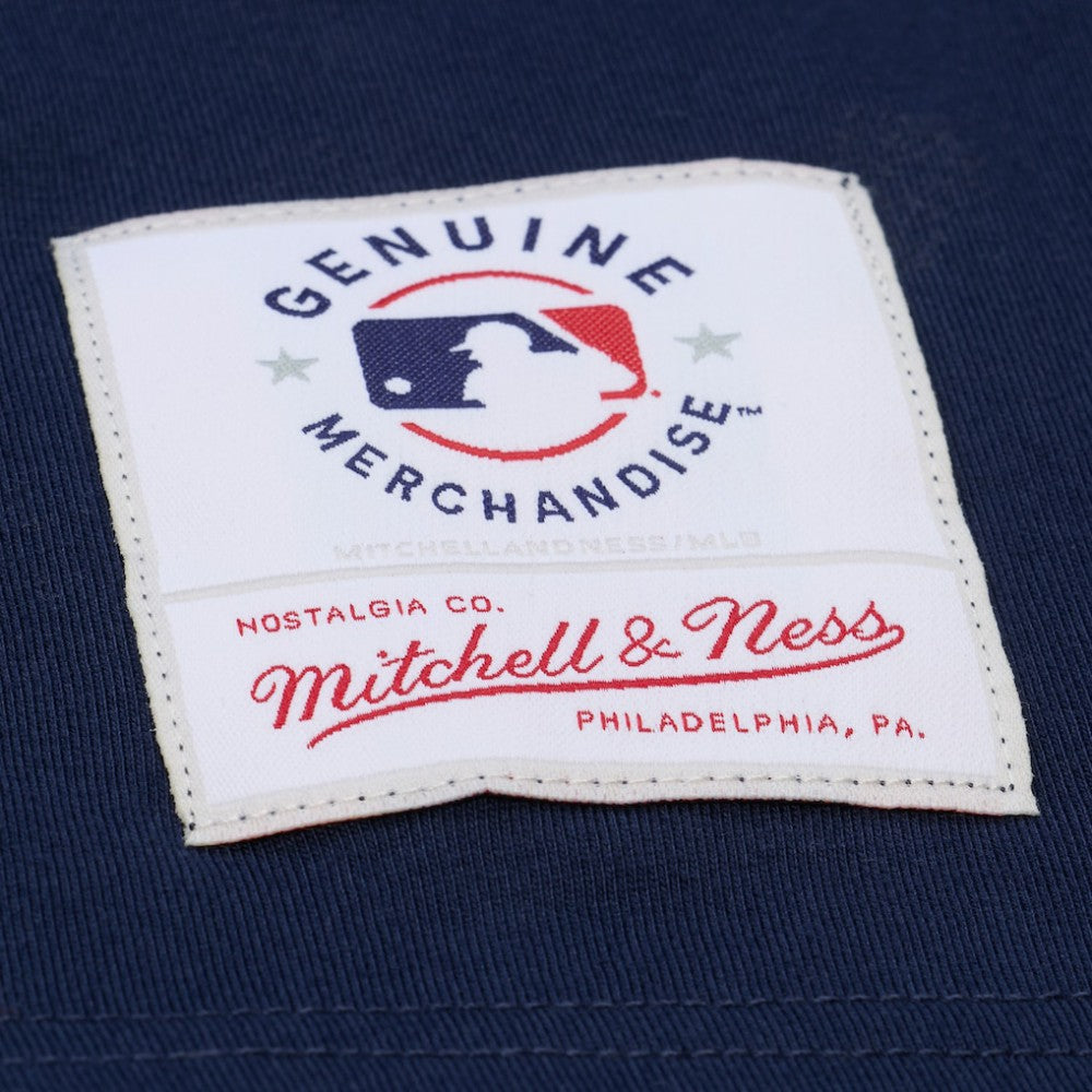 Atlanta Braves Women's Pep Rally Cropped Boxy T-Shirt - Navy | Mitchell & Ness