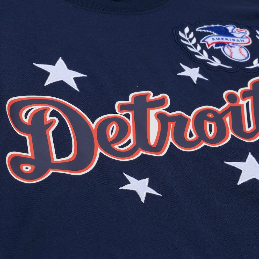 Detroit Tigers Women's Pep Rally Cropped Boxy T-Shirt - Navy | Mitchell & Ness