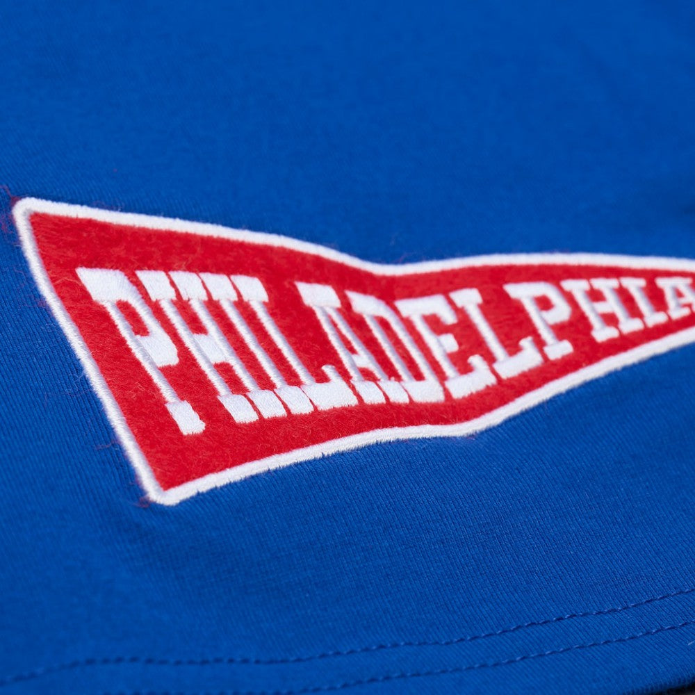 Philadelphia Phillies Women's Pep Rally Cropped Boxy T-Shirt - Royal | Mitchell & Ness