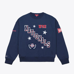 Washington Nationals Women's Pep Rally Sweatshirt - Navy | Mitchell & Ness