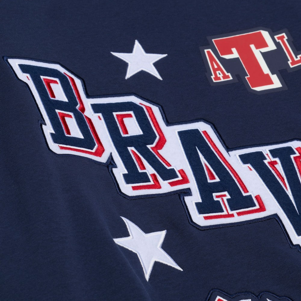 Atlanta Braves Women's Pep Rally Sweatshirt - Navy | Mitchell & Ness