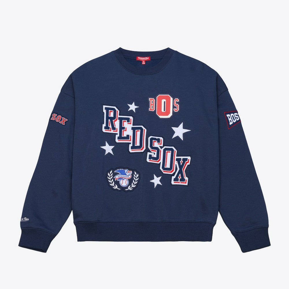 Boston Red Sox Women's Pep Rally Sweatshirt - Navy | Mitchell & Ness