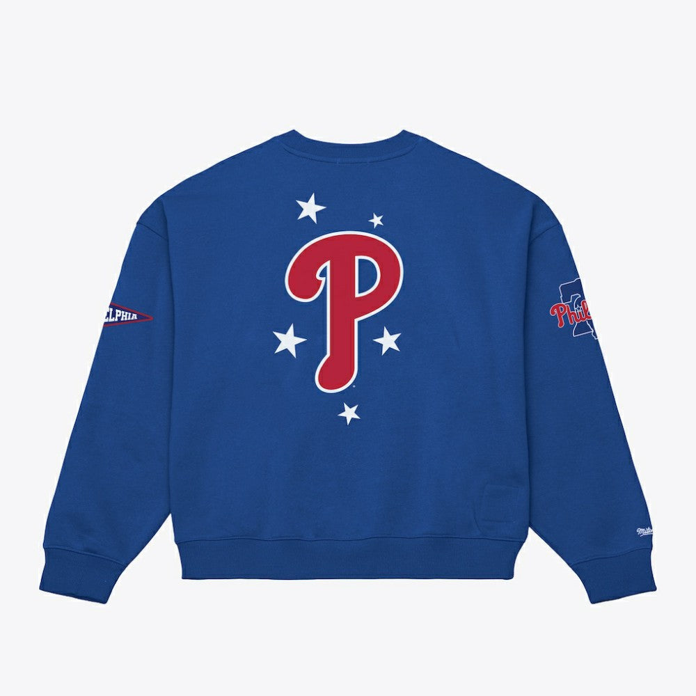 Philadelphia Phillies Women's Pep Rally Sweatshirt - Royal | Mitchell & Ness