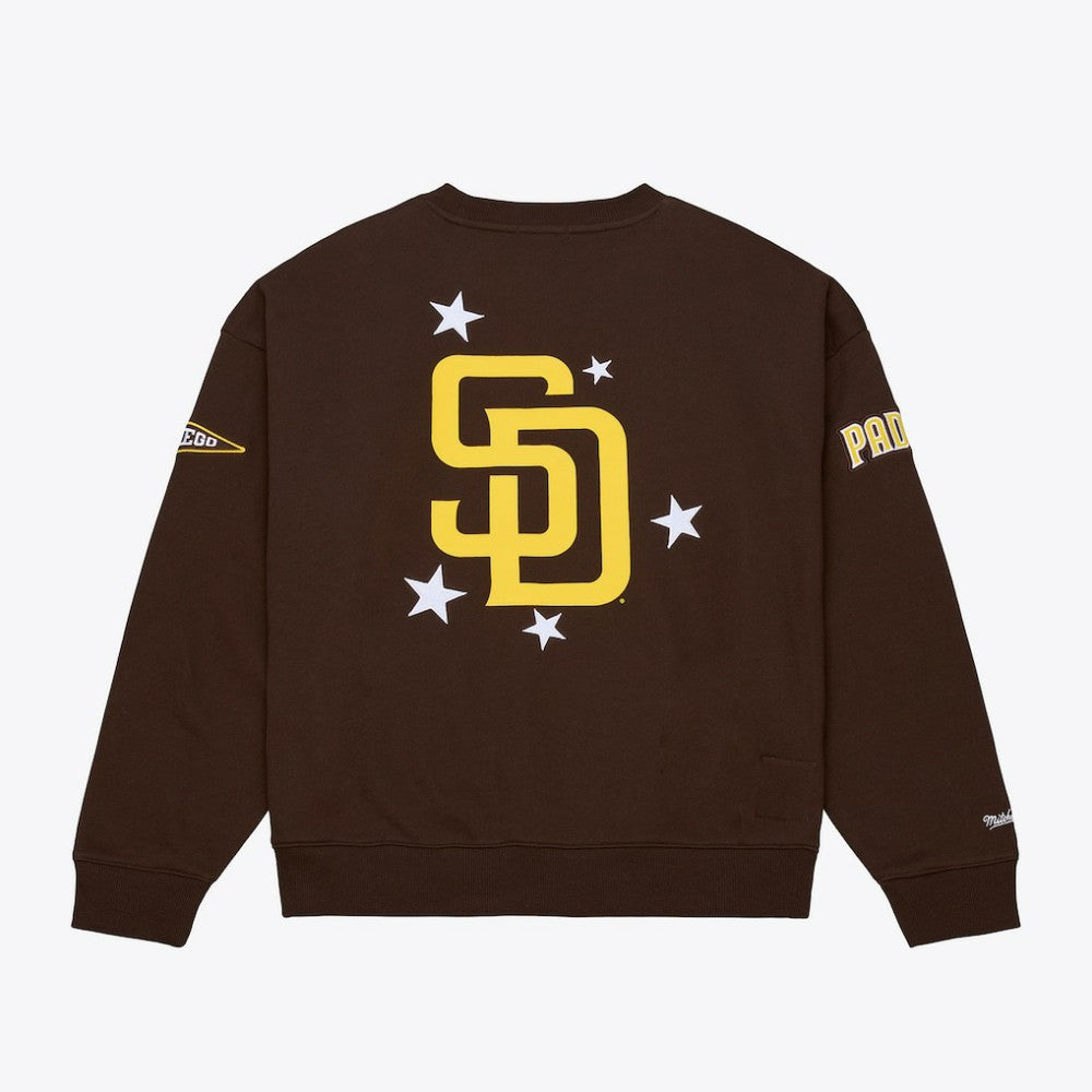 San Diego Padres Women's Pep Rally Sweatshirt - Brown | Mitchell & Ness