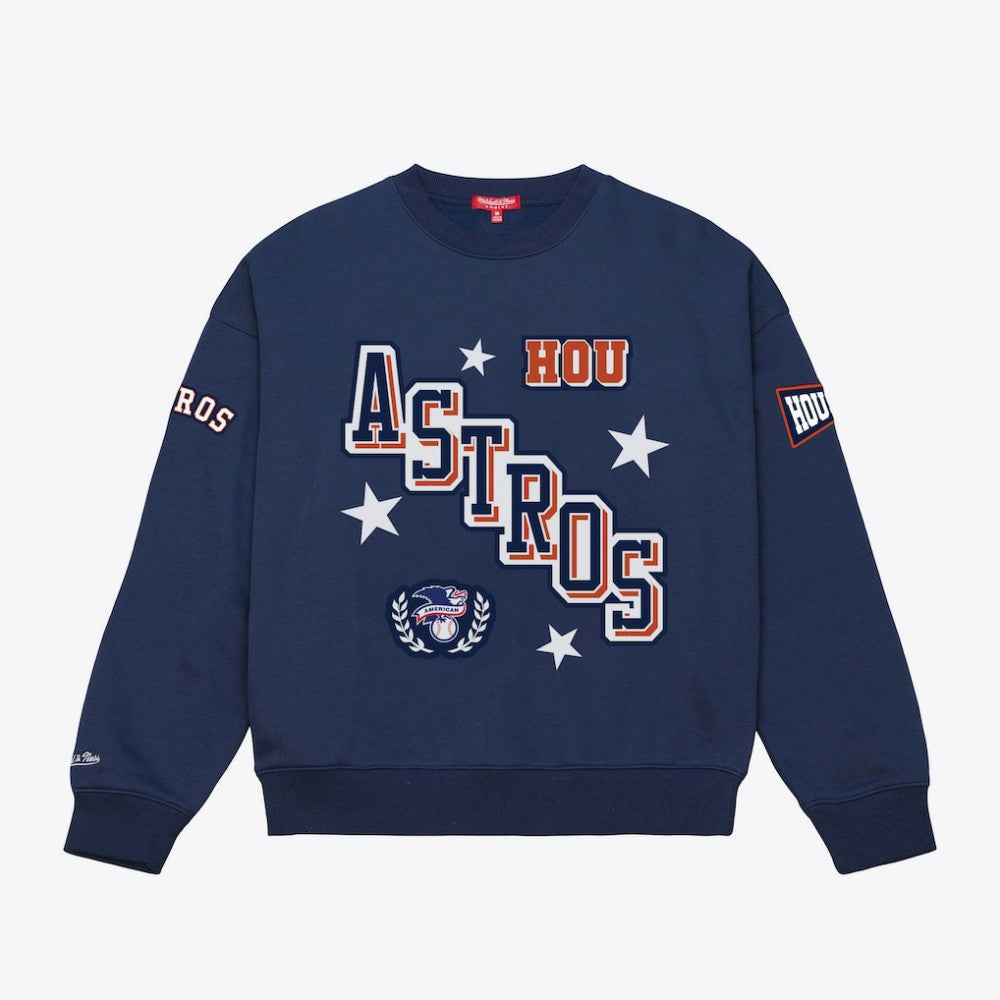 Houston Astros Women's Pep Rally Sweatshirt - Navy | Mitchell & Ness