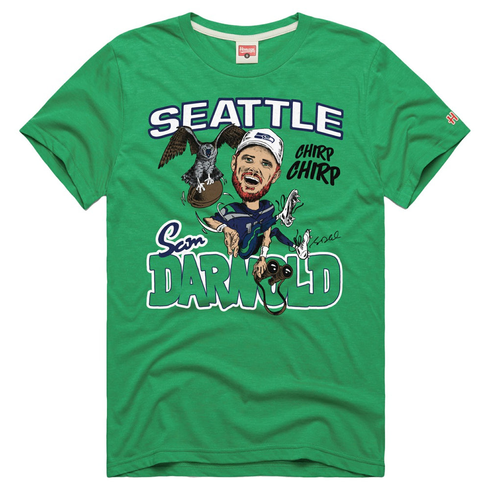 Sam Darnold Seattle Seahawks Homage Unisex Caricature Player Graphic Tri-Blend T-Shirt - Neon Green for sale