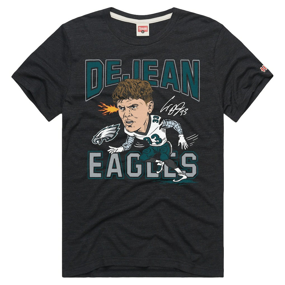 Cooper DeJean Philadelphia Eagles Homage Unisex Caricature Player Graphic Tri-Blend T-Shirt - Charcoal discount