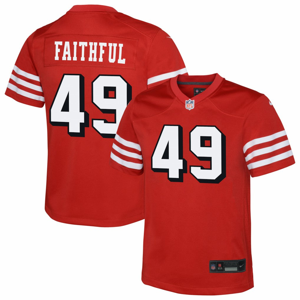 The Faithful San Francisco 49ers Youth Alternate 2 Game Jersey - Scarlet | Nike online