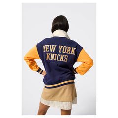 New York Knicks Terez Unisex Colorblock Quarter-Zip Pullover - Navy/White shop