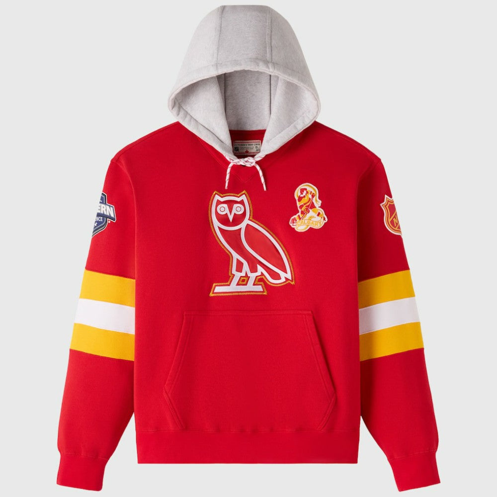 Calgary Flames OVO x NHL Fleece Hoodie Red