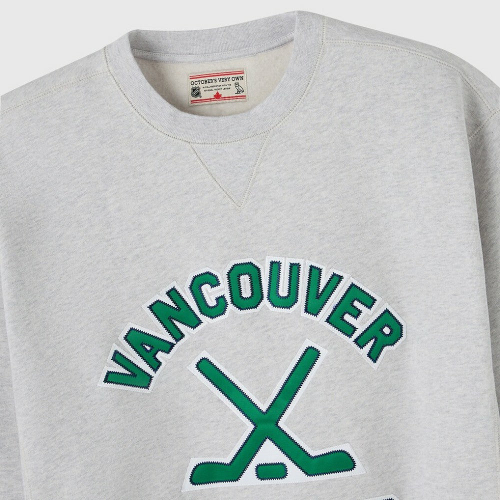 Vancouver Canucks OVO x NHL Fleece Sweatshirt Heather Gray