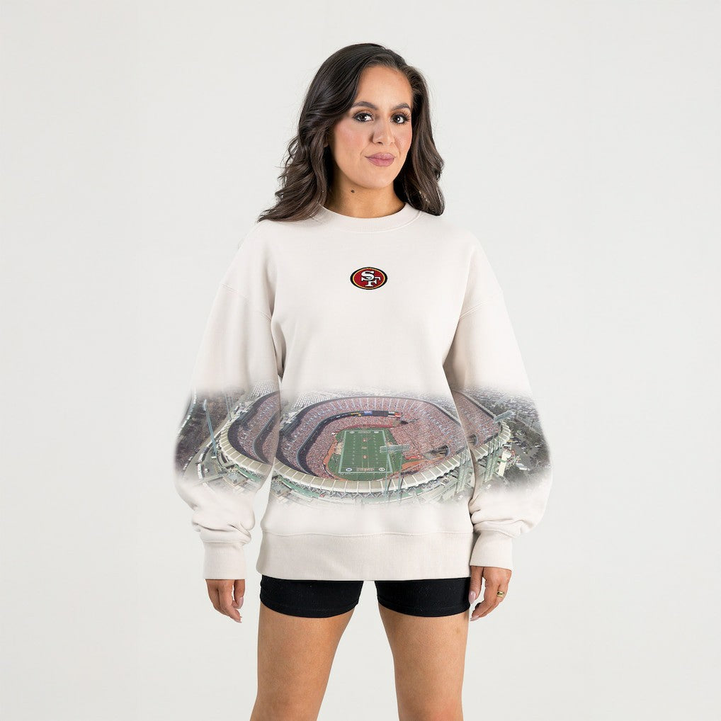 San Francisco 49ers Gameday Couture Women's Power Move Stadium Premium Drop Shoulder Sweatshirt - Natural sale