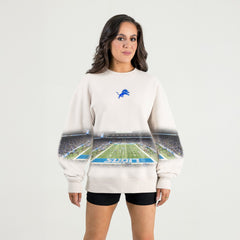 Detroit Lions Gameday Couture Women's Power Move Stadium Premium Drop Shoulder Sweatshirt - Natural outlet