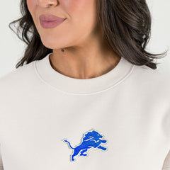 Detroit Lions Gameday Couture Women's Power Move Stadium Premium Drop Shoulder Sweatshirt - Natural outlet