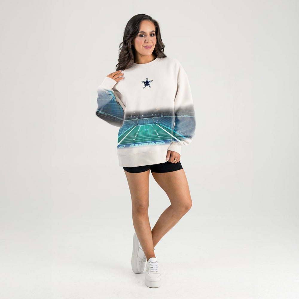 Dallas Cowboys Gameday Couture Women's Power Move Stadium Premium Drop Shoulder Sweatshirt - Natural on sale