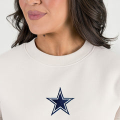 Dallas Cowboys Gameday Couture Women's Power Move Stadium Premium Drop Shoulder Sweatshirt - Natural on sale