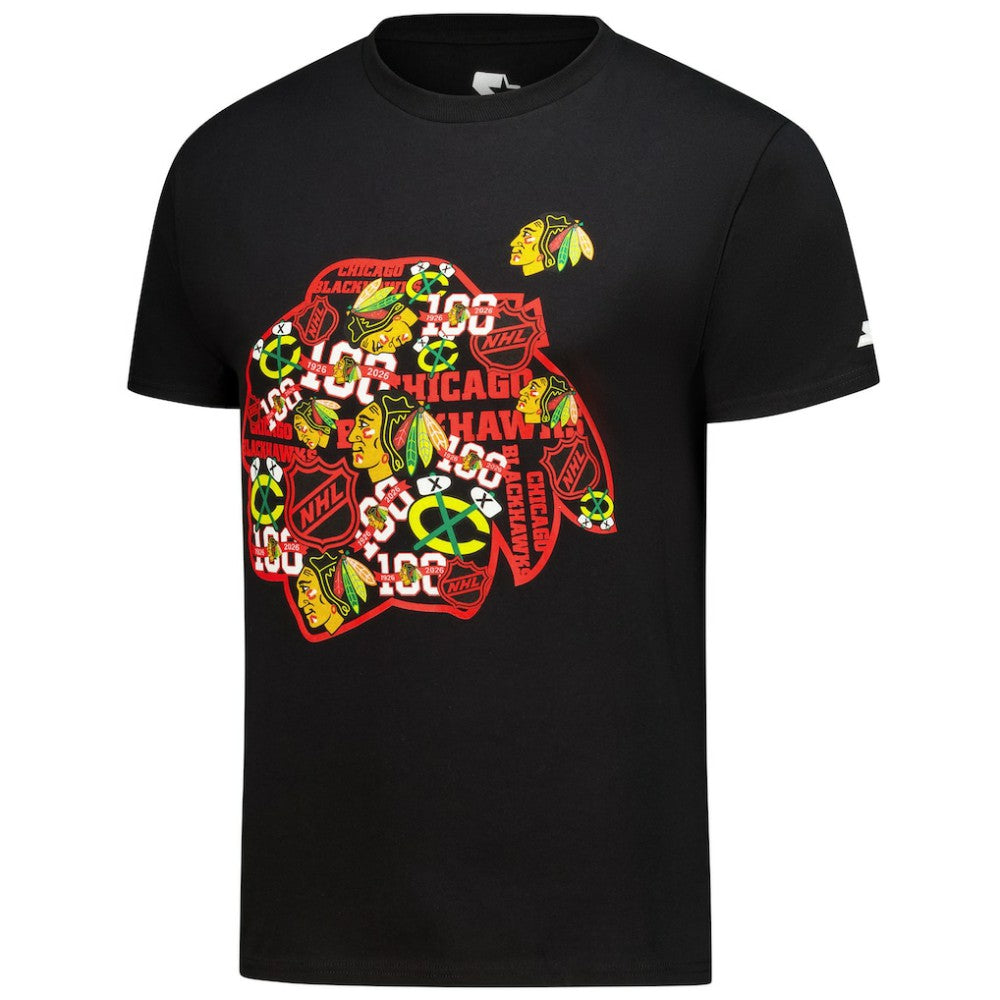 Chicago Blackhawks Starter Logo Collage T-Shirt Black